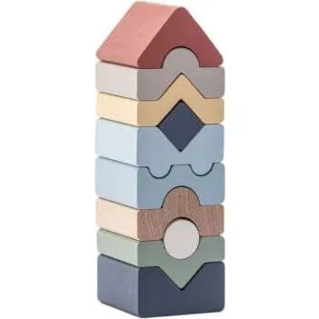 Cubika Holzbaukasten Turm – Lernspiel für Kinder ab 18 Monaten