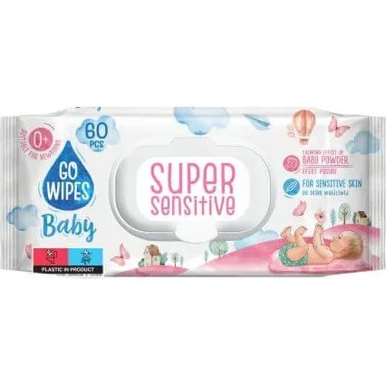 Go Wipes Supersensitive Baby-Feuchttücher, 60 Stück