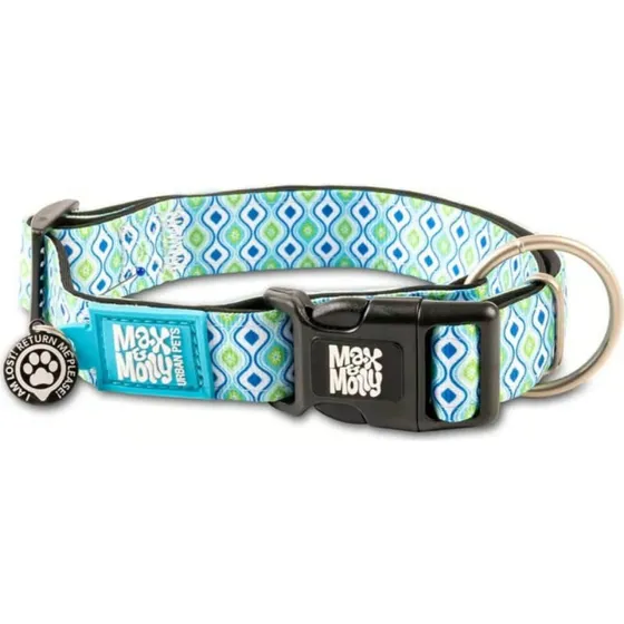 MAX & MOLLY Smart ID Hundehalsband Retro Blue, S (28-45cm)