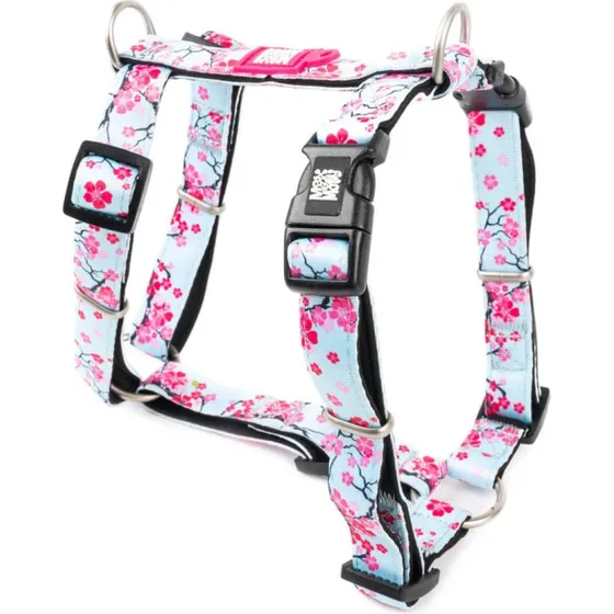 Max & Molly Doppelgeschirr Cherry Bloom, Blau/Rosa, S