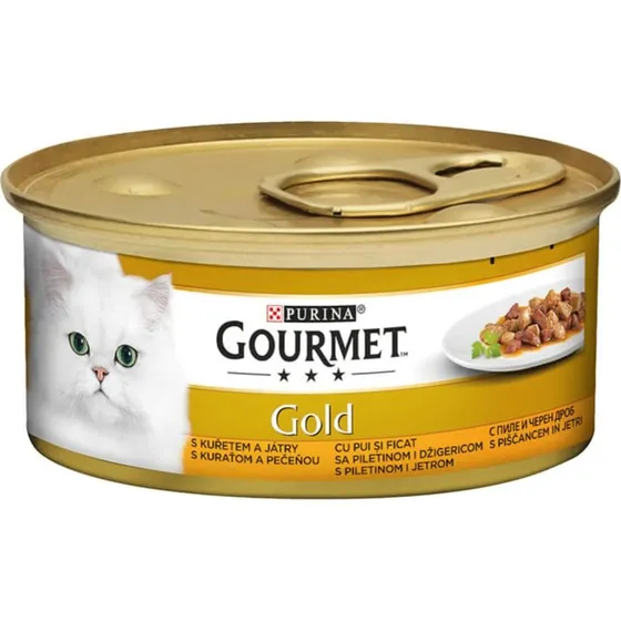 PURINA Gourmet Gold Katzenfutter Huhn & Leber in Sauce, 85g