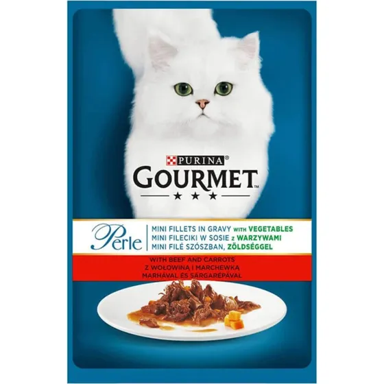 Purina Gourmet Pearls Rind, Karotten & Gemüse Nassfutter 85g