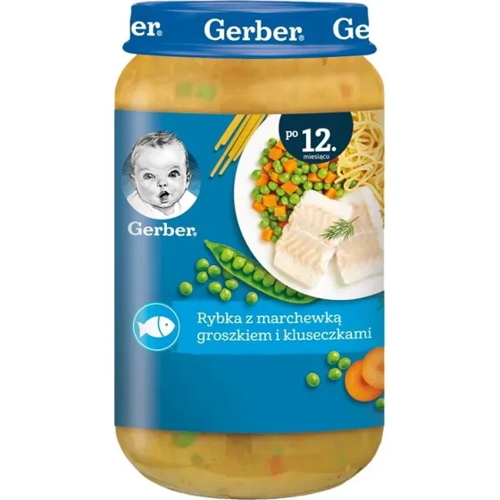 Gerber Junior Dinner Fisch mit Karotten, Erbsen und Nudeln, 250g