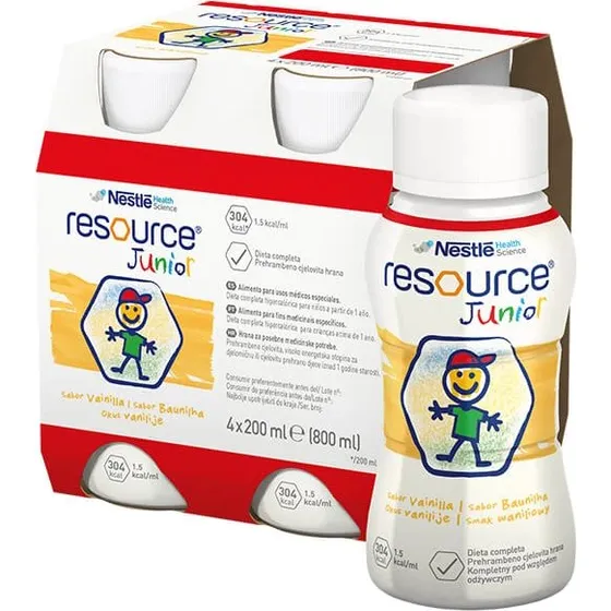 Resource Junior Vanille, Nahrungszubereitung ab 1 Jahr, 4 x 200 ml