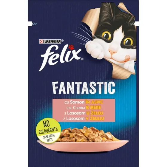 PURINA Felix Fantastic Lachs Nassfutter für Katzen, 85g