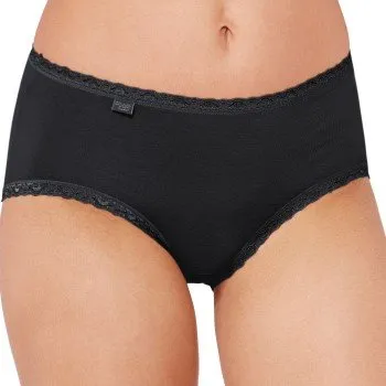 Sloggi 24/7 Cotton Lace Midi Briefs Schwarz, Baumwolle, Gr. 48