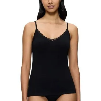 Triumph Feel Of Cotton Spaghetti-Top Schwarz Damen Gr. 38