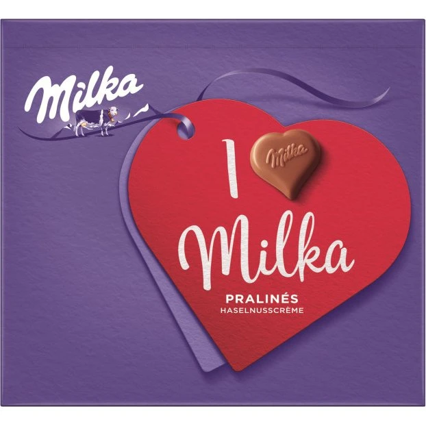 Milka I Love Milka Pralinen Von Herzen Haselnuss-Nougat-Creme 110g