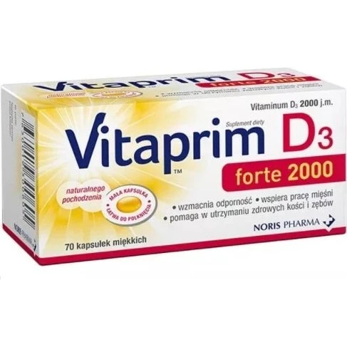 Vitaprim D3 Forte 2000 – Vitamin D3 Kapseln, 70 Stück