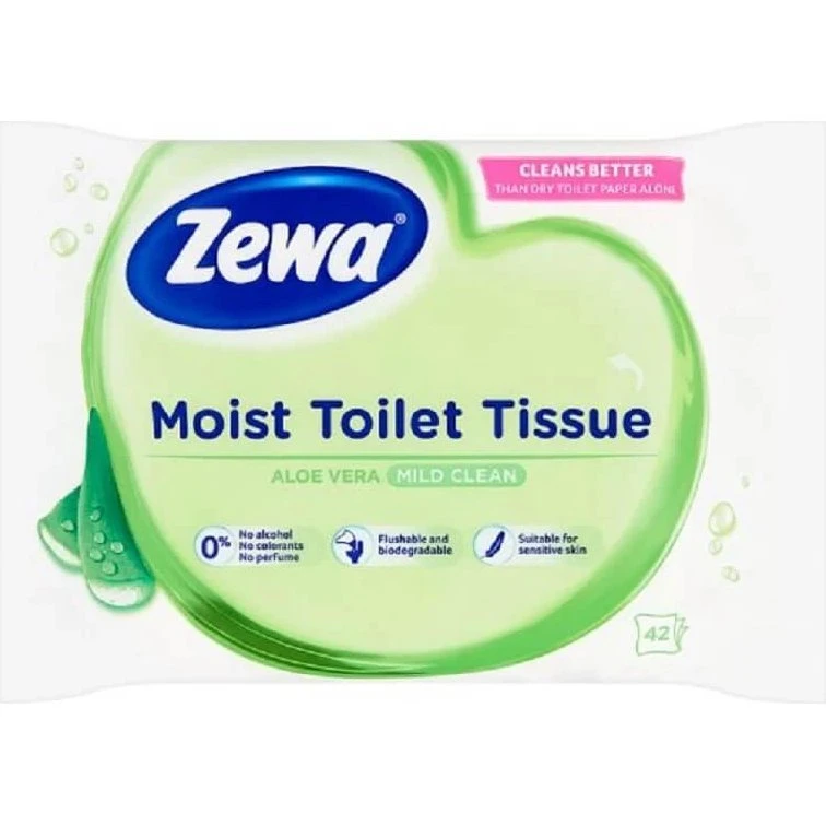 Zewa Feuchtes Toilettenpapier mit Aloe Vera, 42 Stück