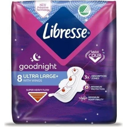 Libresse Ultra Goodnight Saugeinlagen, 8 Stück