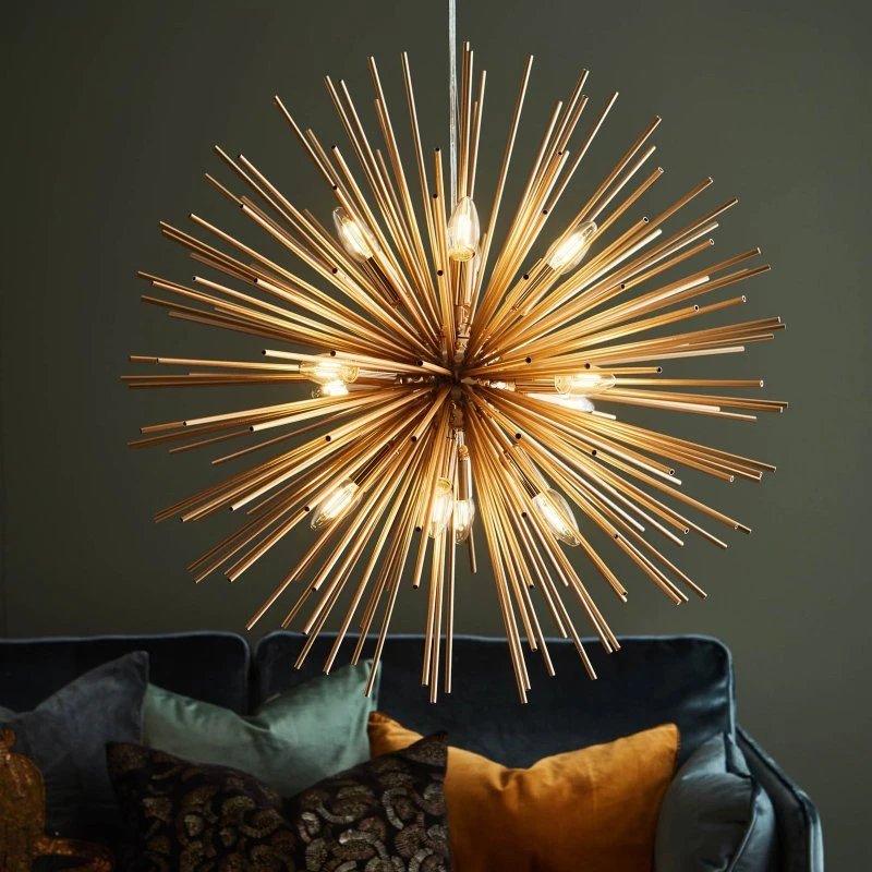 Markslöjd Kronleuchter Soleil Gold - Pendelleuchte mit 12 Leuchten