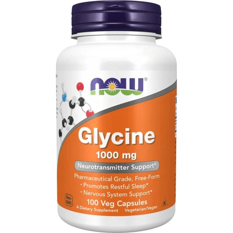 Now Foods Glycin 1000 mg - 100 pflanzliche Kapseln