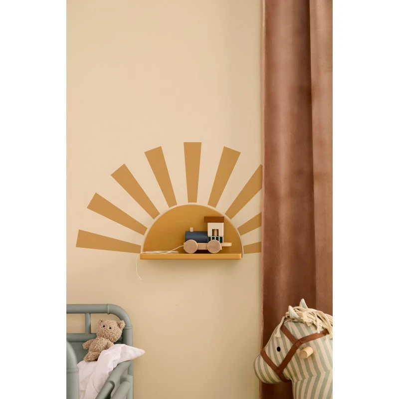 Kids Concept Regalbrett Sonne Star Gelb mit Aufklebern