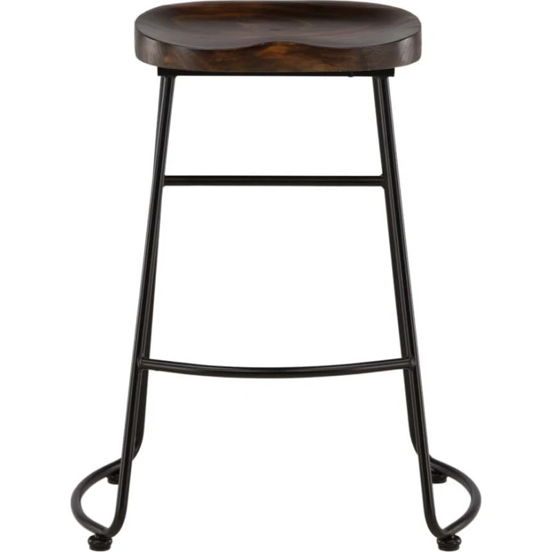 Venture Design Ozark Barhocker 2er-Pack, Dunkler Walnuss/Schwarz