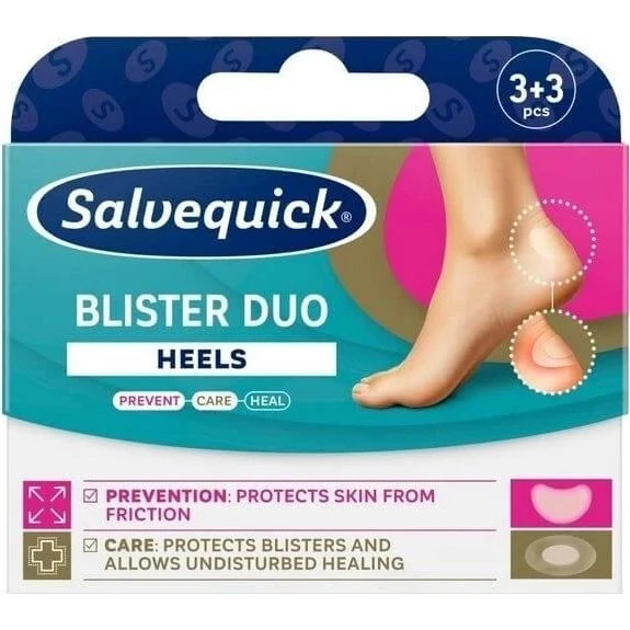 Salvequick Blister Duo Heels Blisterpflaster, 6 Stück