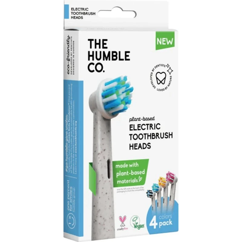 The Humble Co Elektrische Zahnbürstenköpfe, 4er Pack, Pflanzenbasiert