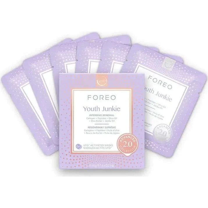 FOREO UFO Mask Youth Junkie 2.0 - 6er Pack für trockene Haut