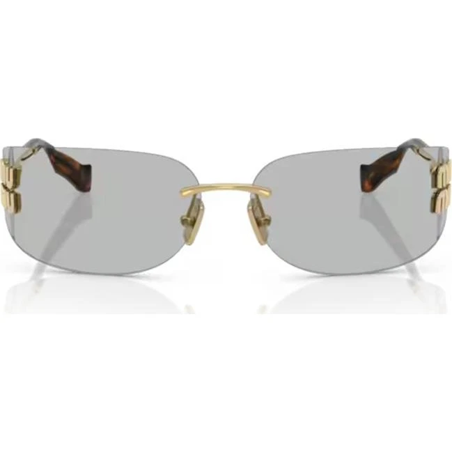 Miu Miu MU A51S 5AK50K Sonnenbrille - Gold/Grau/Rechteckig