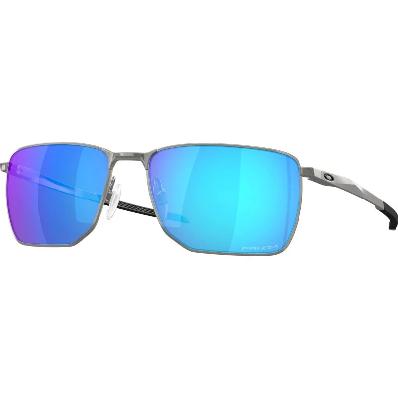 Oakley Ejector OO 4142 04 Silber mit blau verspiegelten Gläsern