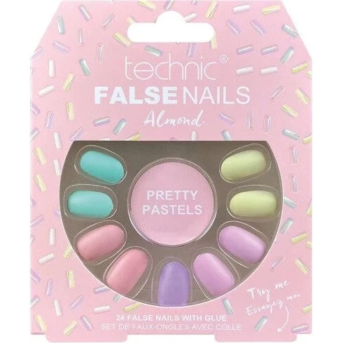 Squareletto Nagelset: 24 künstliche Nägel in Pastellfarben inkl. Kleber