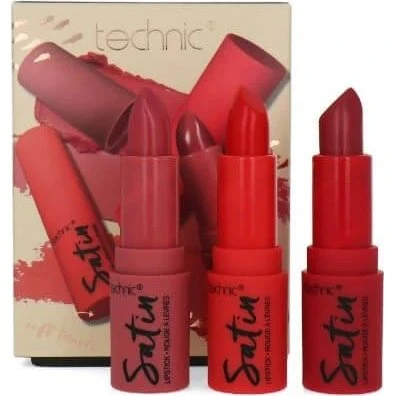 Technic Satin Lip Set - 3er-Set Lippenstifte, Vegan