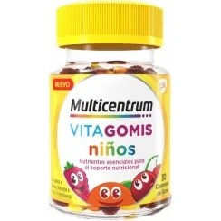 Multicentrum Vitagomis Junior Multivitamin Kaugummis, 30 Stück