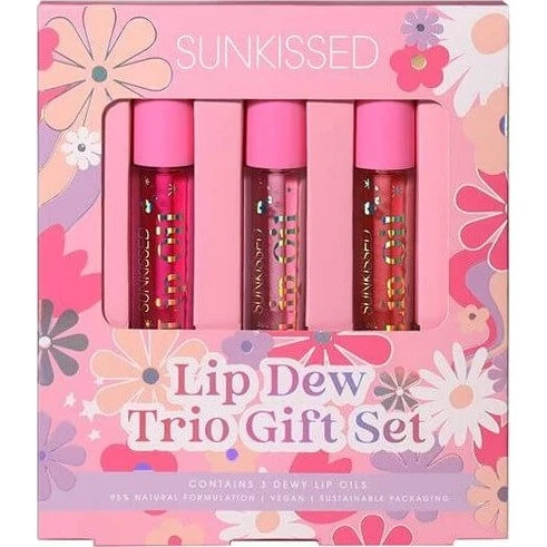 Sunkissed Lip Dew Trio Geschenk-Lippenöl-Set, 3 Stück