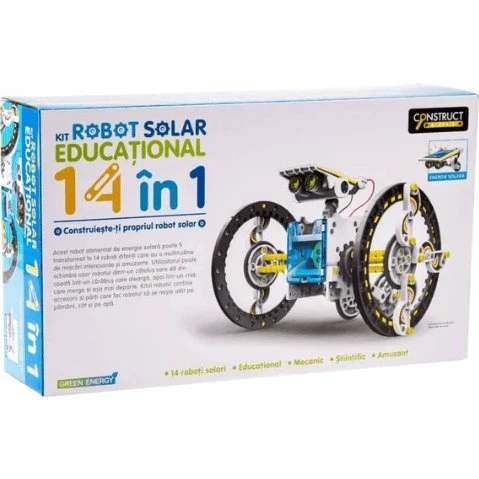 Solarroboter-Bausatz 14-in-1: Lernspielzeug für Land & Wasser