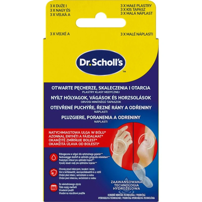 Dr. Scholl's Hydrogel-Pflaster für Blasen, Schnitte und Wunden, 6 Stück
