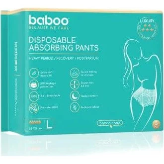 Baboo Einweg-Saugslips Set, Größe L, 5 Stück