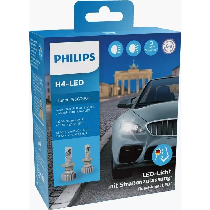 Philips H4 Ultinon Pro6000 LED mit Zulassung 12V