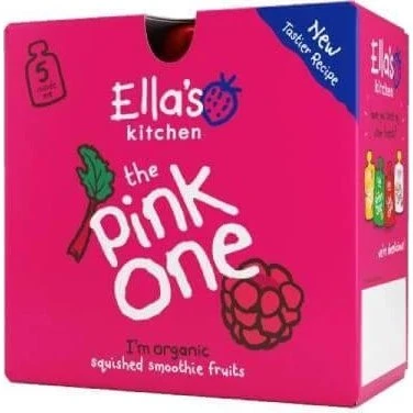 Ella's Kitchen Bio Pink One Fruchtsmoothie mit Rhabarber, 5x90g