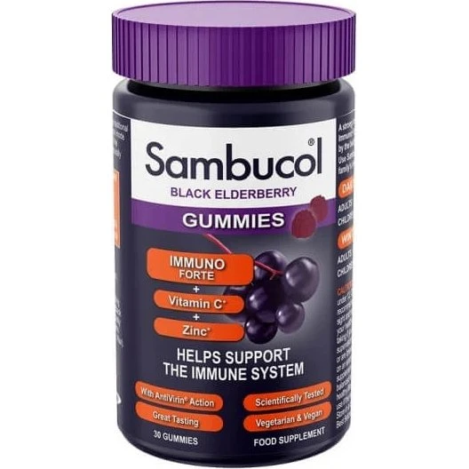 Sambucol Immuno Forte Holunderextrakt-Gelee mit Vitamin C & Zink, 30 Stk.