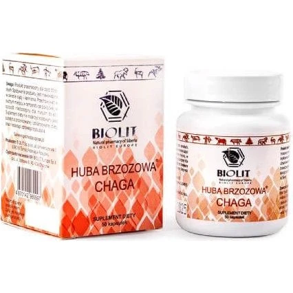 BIOLIT Birke Huba Chaga Extrakt mit Dihydroquercetin, 50 Kapseln