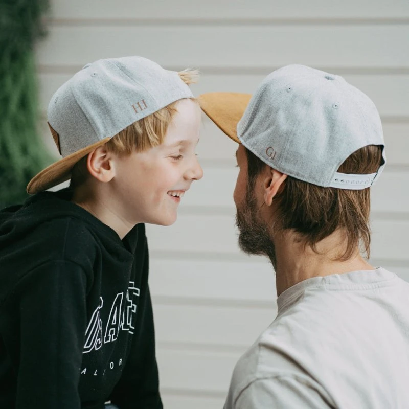 SOULBUDDY Snapback Basecap Set Vater & Sohn Grau