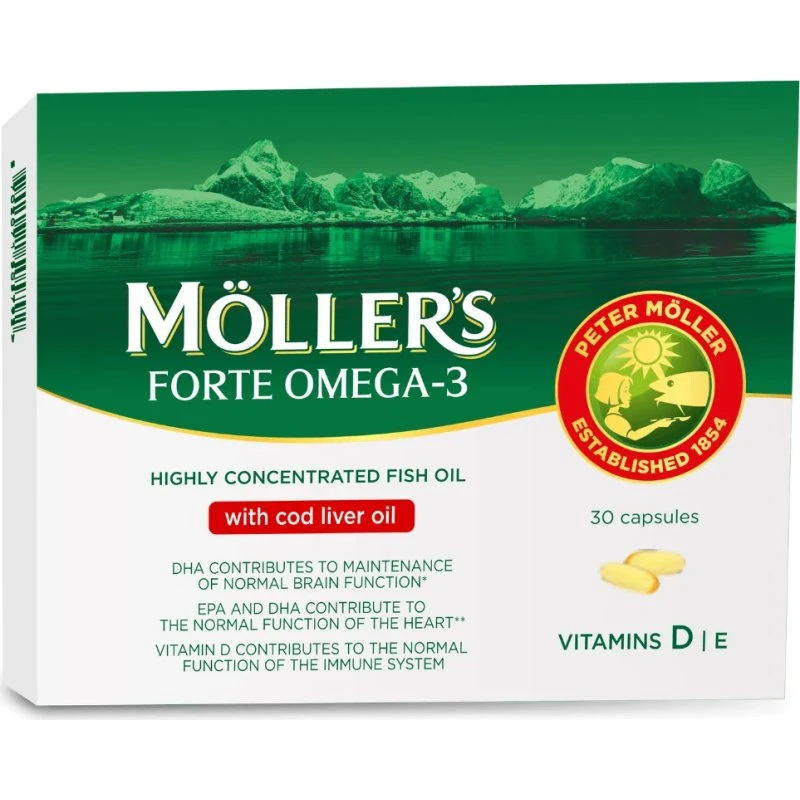Möller's Omega-3 Forte mit Lebertran, 30 Kapseln