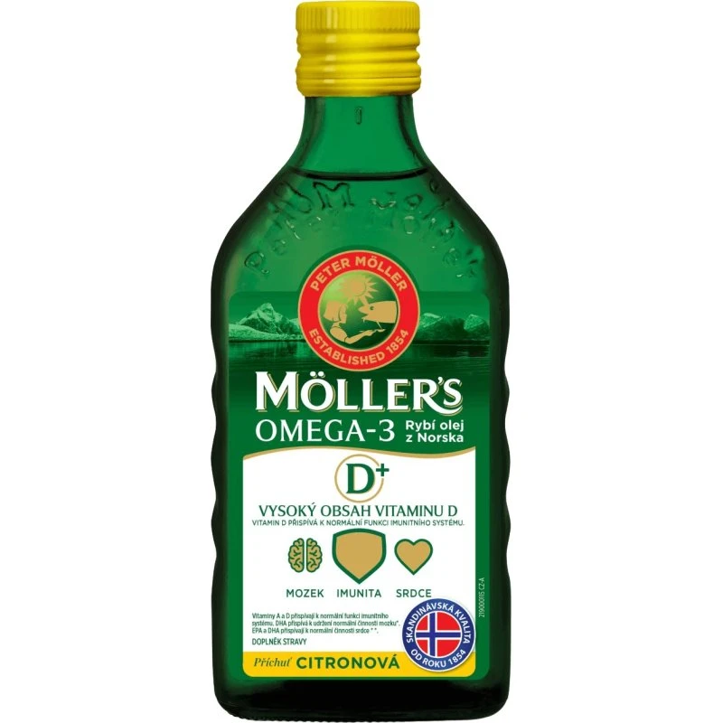 Möller's Omega 3 Fischöl Erwachsene 50+ Zitronengeschmack 250 ml