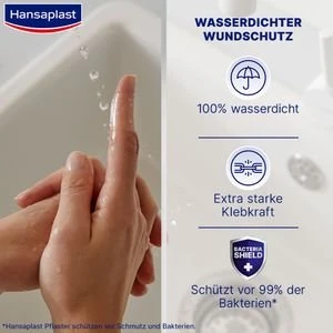 Hansaplast Aqua Protect Pflasterstrips, 20 Stück – 100% wasserdicht