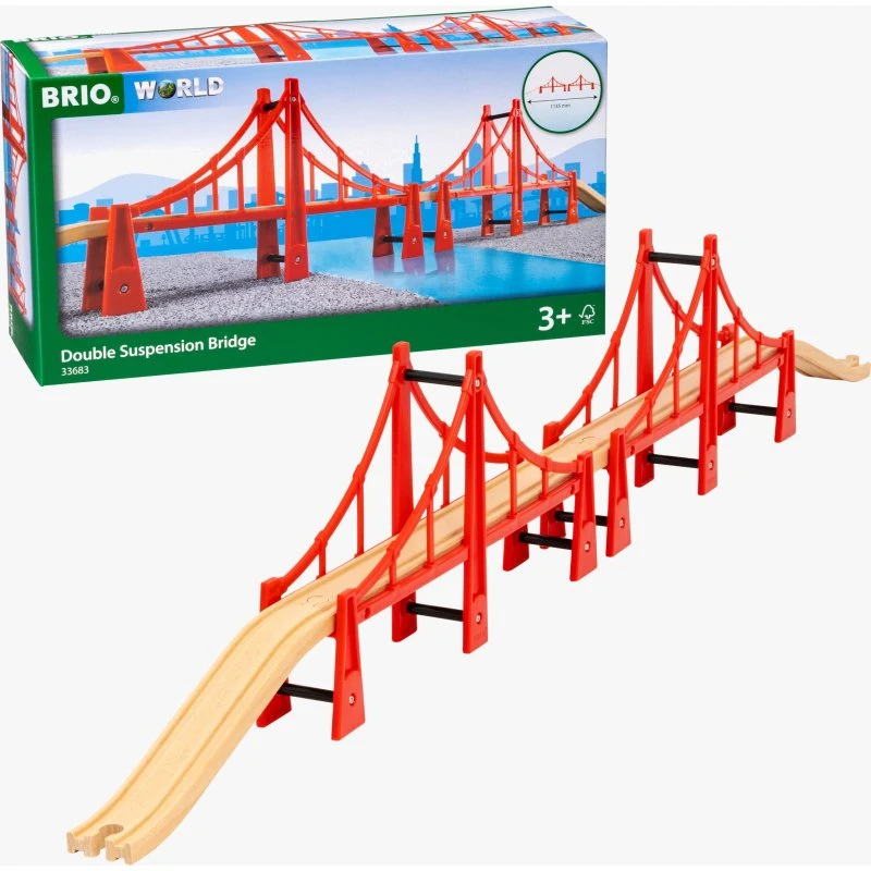 BRIO World 33683 Hängebrücke aus Holz für Holzeisenbahnen