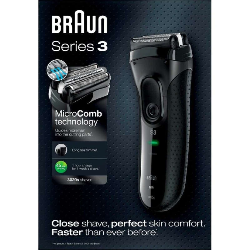 Braun Series 3 3020s Rasierer Schwarz