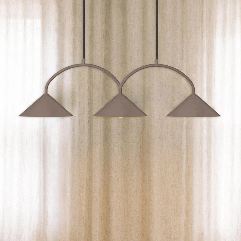 Globen Lighting Hängelampe CURVE, 95 cm, braun, 3-flammig