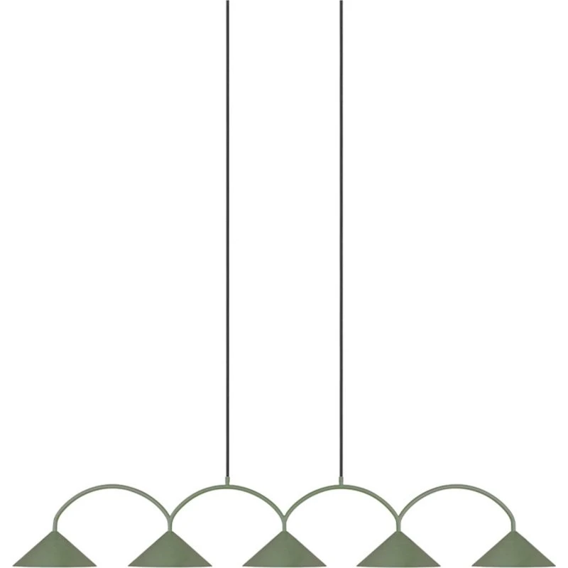 Globen Lighting Pendelleuchte Curve 5 - Grün - 5-flammig - 165 cm