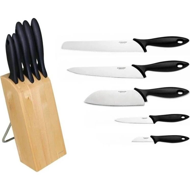 Fiskars Essential Messerblock 5-teilig, 38 cm