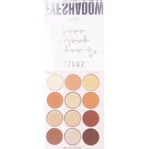 Ushas Eyeshadow Kit 01 - 12-teiliges Lidschatten-Set in Nude-Tönen