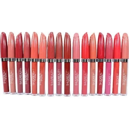 Set mit 16 flüssigen Lippenstiften in verschiedenen Farbtönen