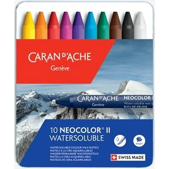 Caran d'Ache NEOCOLOR II Aquarell-Wachsmalstifte, 10er Etui