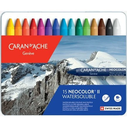 Caran d'Ache NEOCOLOR II Aquarell-Wachsmalstifte, 15er Etui