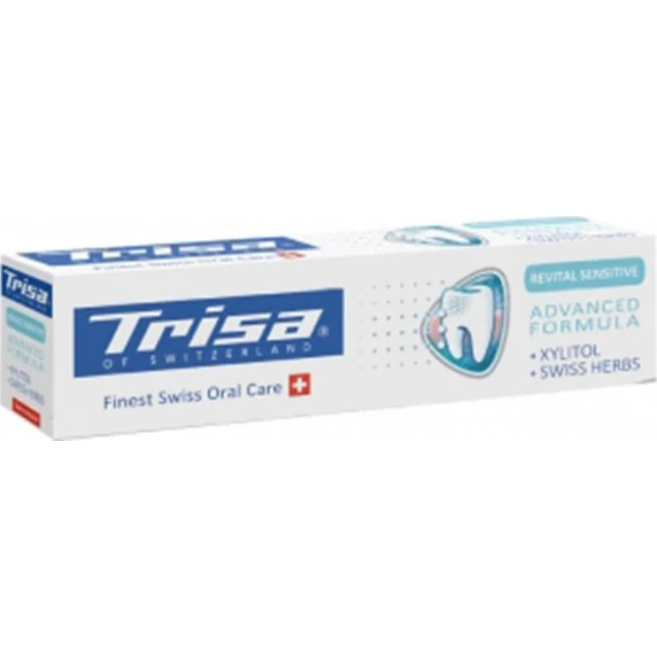 Trisa Revital Sensitiv Zahnpasta mit Xylitol & Schweizer Kräutern, 75ml