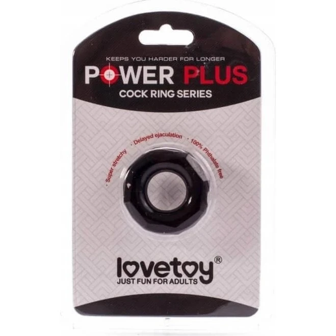 Lovetoy POWER PLUS Cockring Erektionsring Schwarz